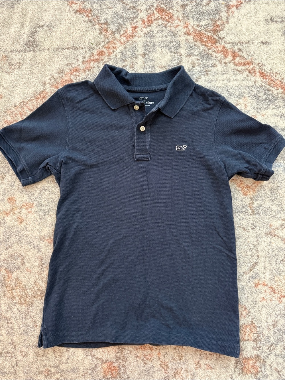 Vineyard Vines Navy Blue Boys' Pique Polo Shirt. Size 6. Great condition